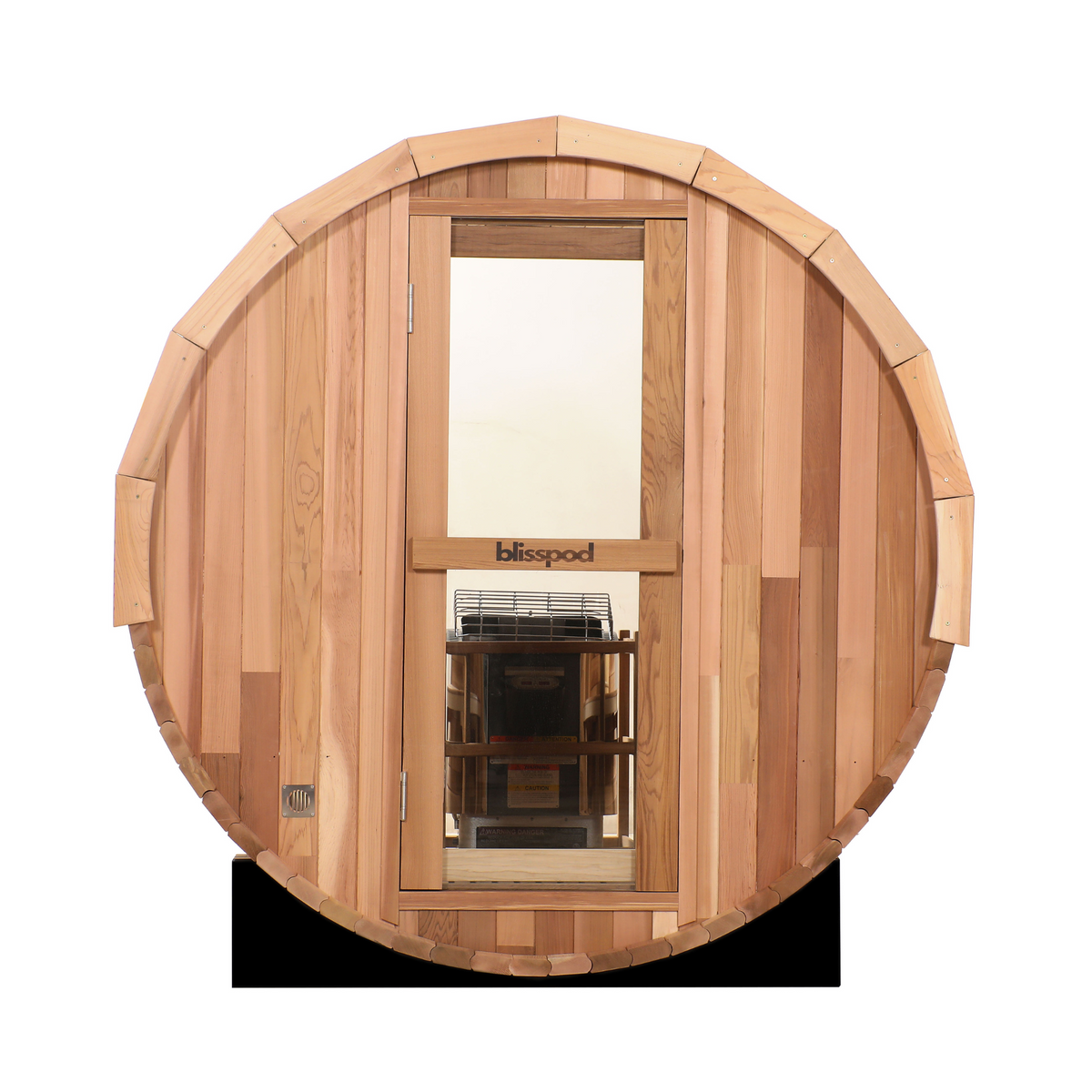 Blisspod | Prague | Canadian Red Cedar Outdoor Steam Barell Sauna | Full Glass Back | for 4–6 Persons