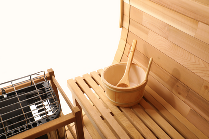 Blisspod | Prague | Canadian Red Cedar Outdoor Steam Barell Sauna | Full Glass Back | for 4–6 Persons
