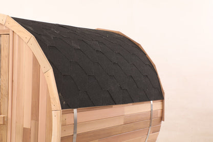 Blisspod | Prague | Canadian Red Cedar Outdoor Steam Barell Sauna | Full Glass Back | for 4–6 Persons